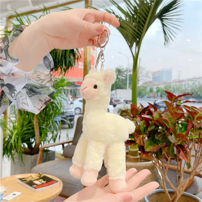 Lovely Alpaca Plush Toy Japanese Alpaca Soft Stuffed Cute Sheep Llama Animal Dolls Keychain Doll