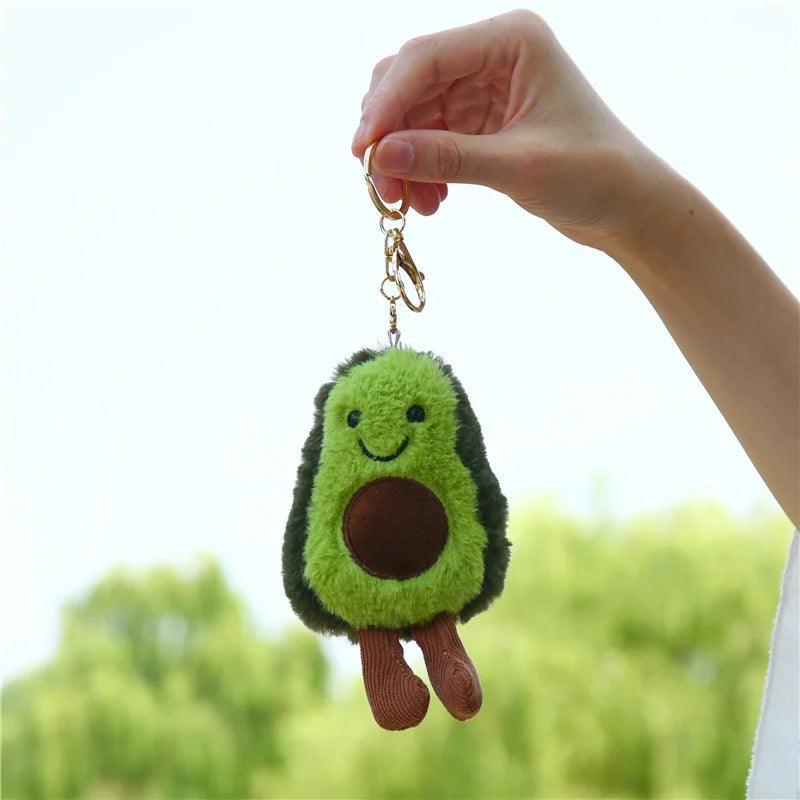 Mini Avocado Doll Pendant Keychain Cartoon Plush Toy Keychain Plush Doll Small Ornaments Key Chain Jewelry