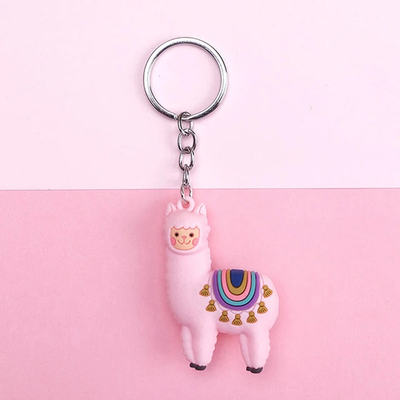 1PC Creative Cartoon Alpaca Keychain Llama Key Chain Women Bag Pendant Accessories Cute Epoxy Alpaca Keychains Trinket Gifts