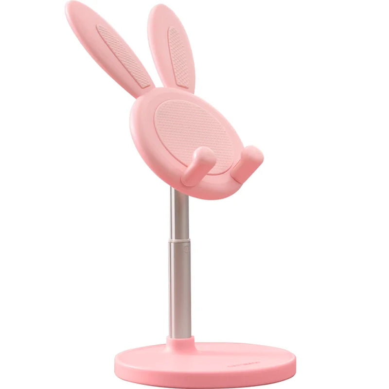 Telescopic Cute Bunny Phone Holder Lovely Rabbit Desktop Laptop Stand Height Angle Adjustable Antislip Tablet Bracket