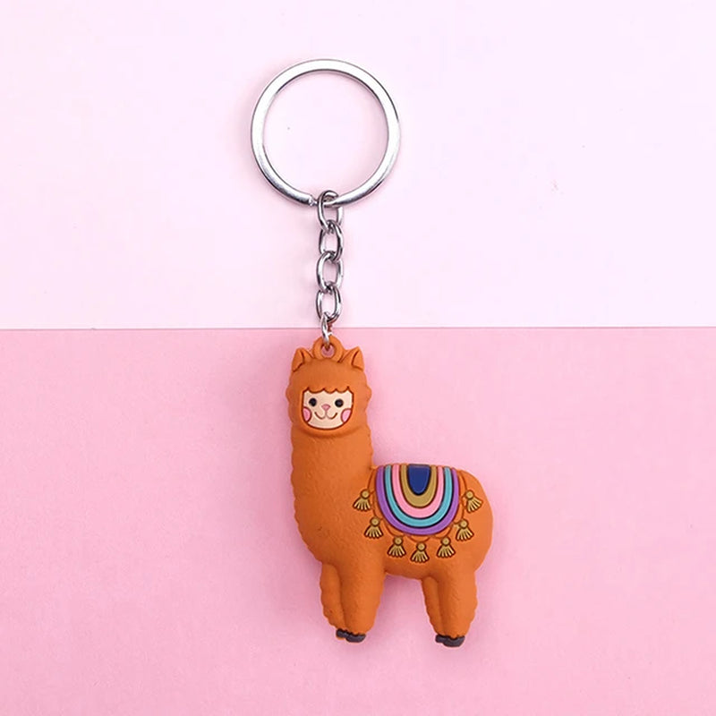 1PC Creative Cartoon Alpaca Keychain Llama Key Chain Women Bag Pendant Accessories Cute Epoxy Alpaca Keychains Trinket Gifts