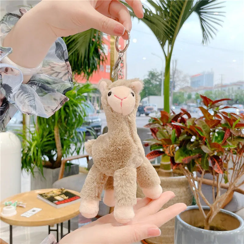 Lovely Alpaca Plush Toy Japanese Alpaca Soft Stuffed Cute Sheep Llama Animal Dolls Keychain Doll