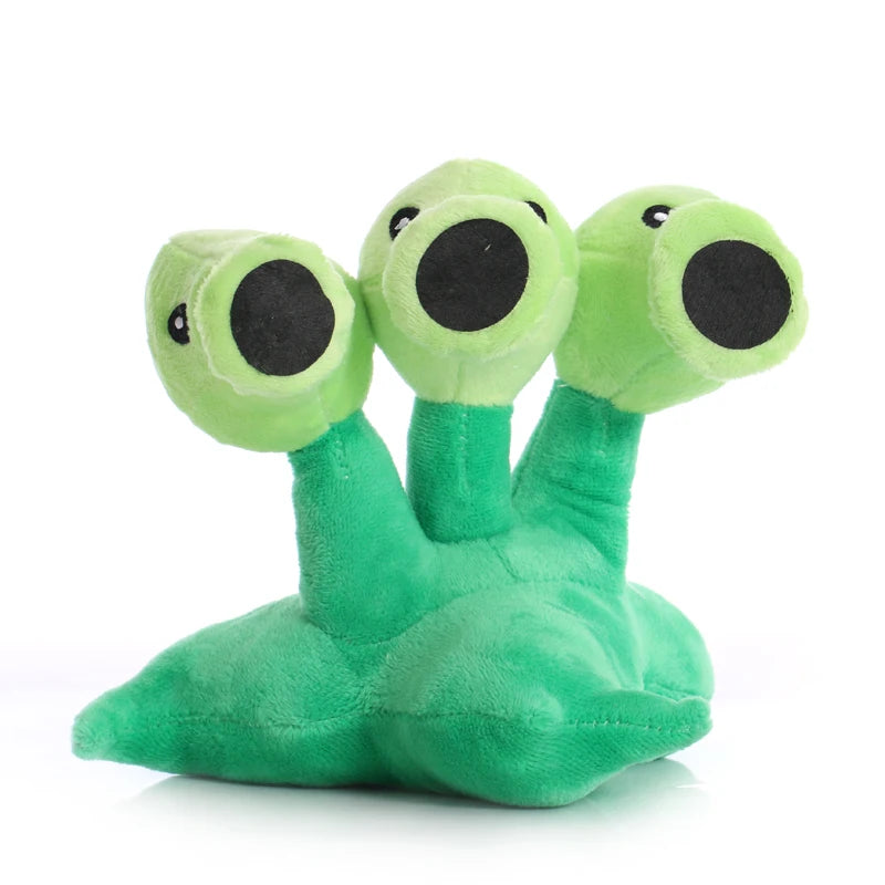 1Pcs 17Cm  Plush Toys PVZ Plants Gatling Peashooter Split Pea Plush Soft Stuffed Toys Gifts for Children Kids