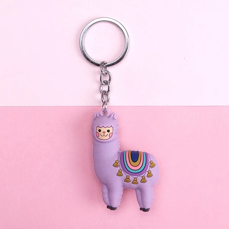 1PC Creative Cartoon Alpaca Keychain Llama Key Chain Women Bag Pendant Accessories Cute Epoxy Alpaca Keychains Trinket Gifts