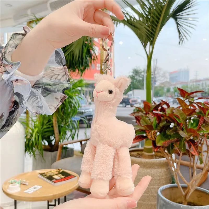 Lovely Alpaca Plush Toy Japanese Alpaca Soft Stuffed Cute Sheep Llama Animal Dolls Keychain Doll