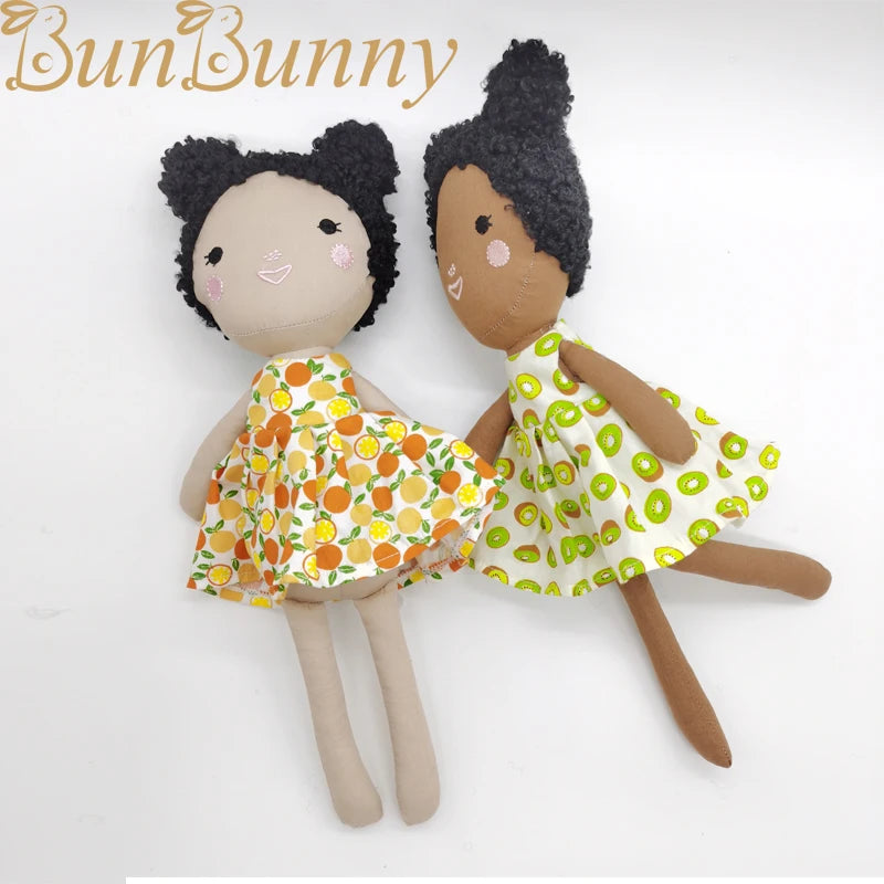 Diversity Toy Brown Girl Cloth Doll Handmade Multiracial Diverse Doll African Girl Rag Doll Baby Girl Sitch Soft Toys