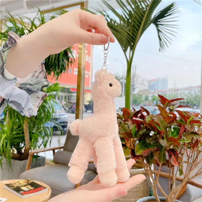 Lovely Alpaca Plush Toy Japanese Alpaca Soft Stuffed Cute Sheep Llama Animal Dolls Keychain Doll