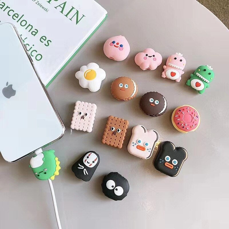 NEW 1PC Cute Cartoon Animal Cable Protector for Iphone Usb Cable Bite Chompers Holder Charger Wire Organizer Phone Accessories