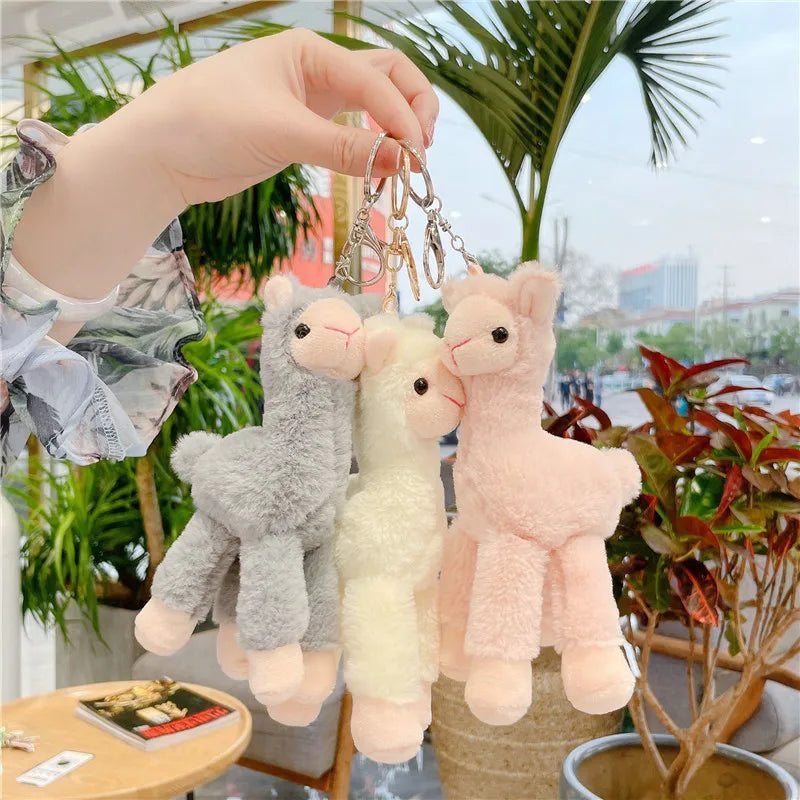 Lovely Alpaca Plush Toy Japanese Alpaca Soft Stuffed Cute Sheep Llama Animal Dolls Keychain Doll