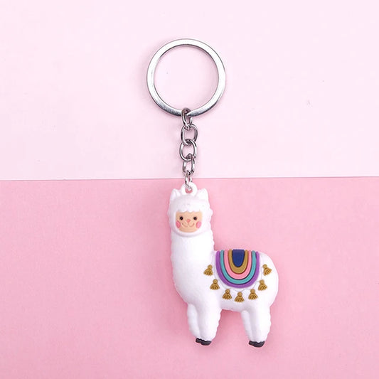 1PC Creative Cartoon Alpaca Keychain Llama Key Chain Women Bag Pendant Accessories Cute Epoxy Alpaca Keychains Trinket Gifts