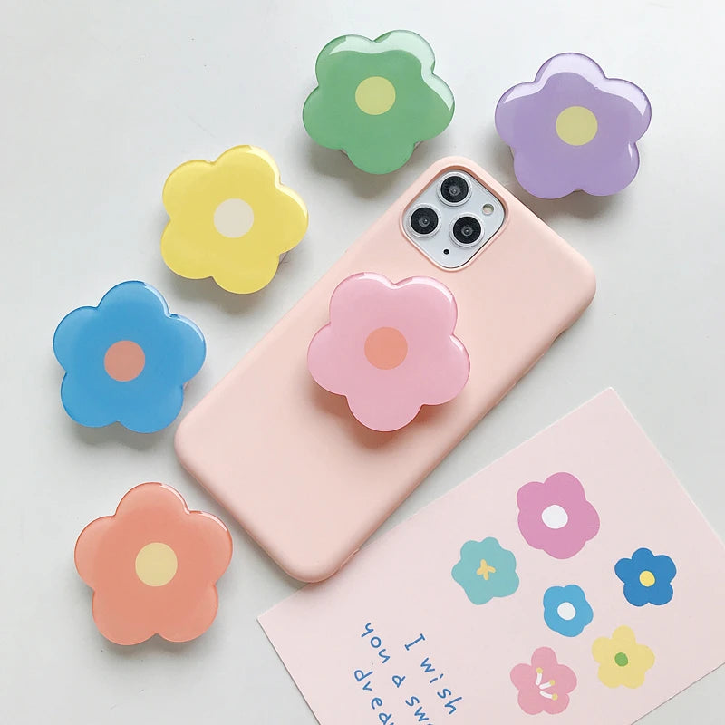 Ins Cute Flowers Foldable Mobile Phone Stand Holder Finger Ring Grip Bracket