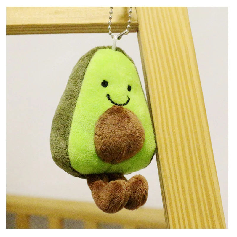 Mini Avocado Doll Pendant Keychain Cartoon Plush Toy Keychain Plush Doll Small Ornaments Key Chain Jewelry