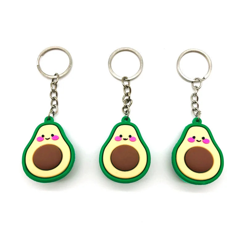 Mini Avocado Doll Pendant Keychain Cartoon Plush Toy Keychain Plush Doll Small Ornaments Key Chain Jewelry