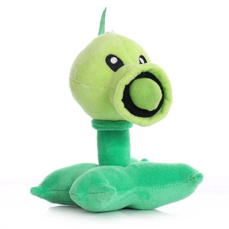 1Pcs 17Cm  Plush Toys PVZ Plants Gatling Peashooter Split Pea Plush Soft Stuffed Toys Gifts for Children Kids