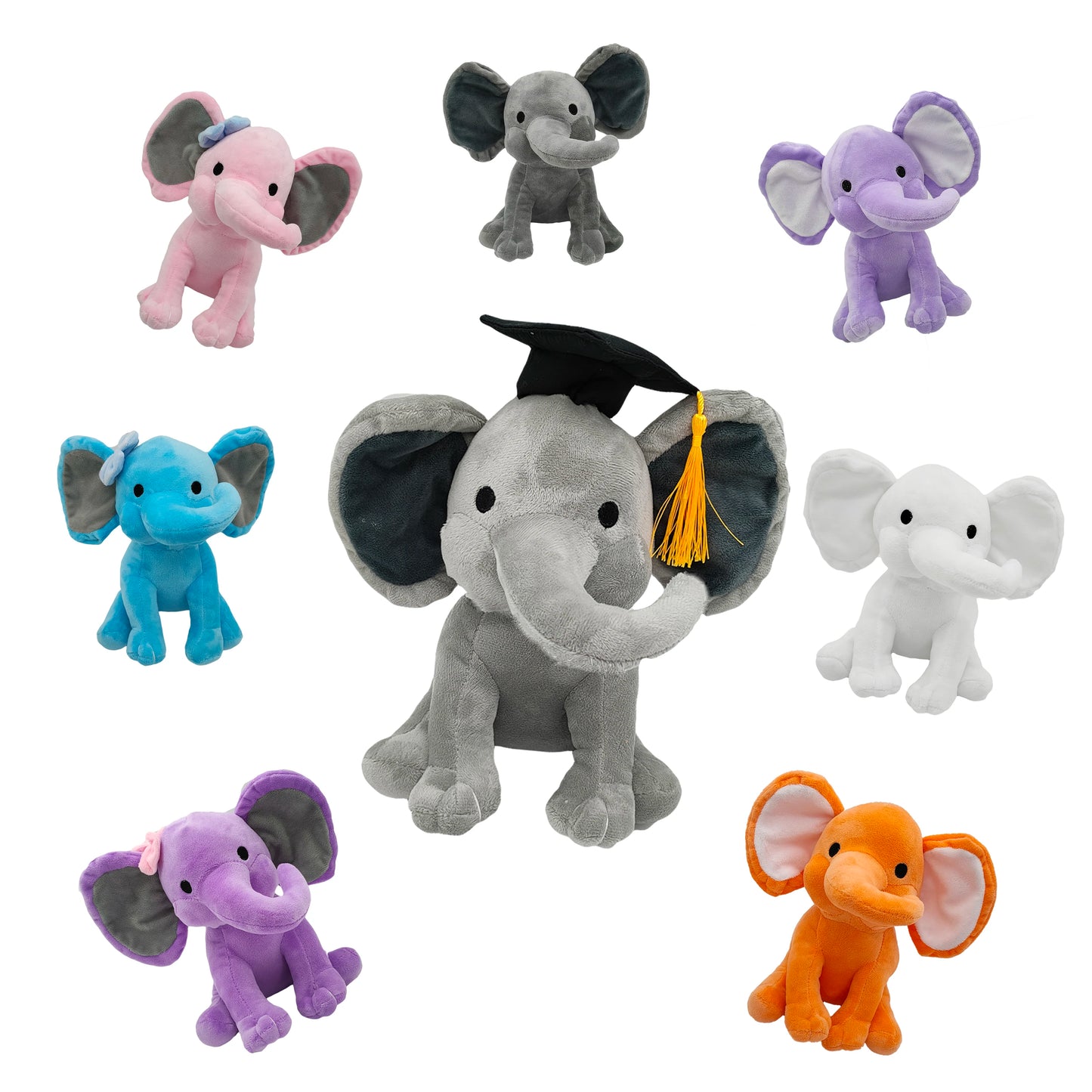 Dropshipping 1Pc 25Cm Cute Elephant with Doctor Plush Dolls Stuffed Graduation Baby Elephant Soft Toy for Girls Children Gifts