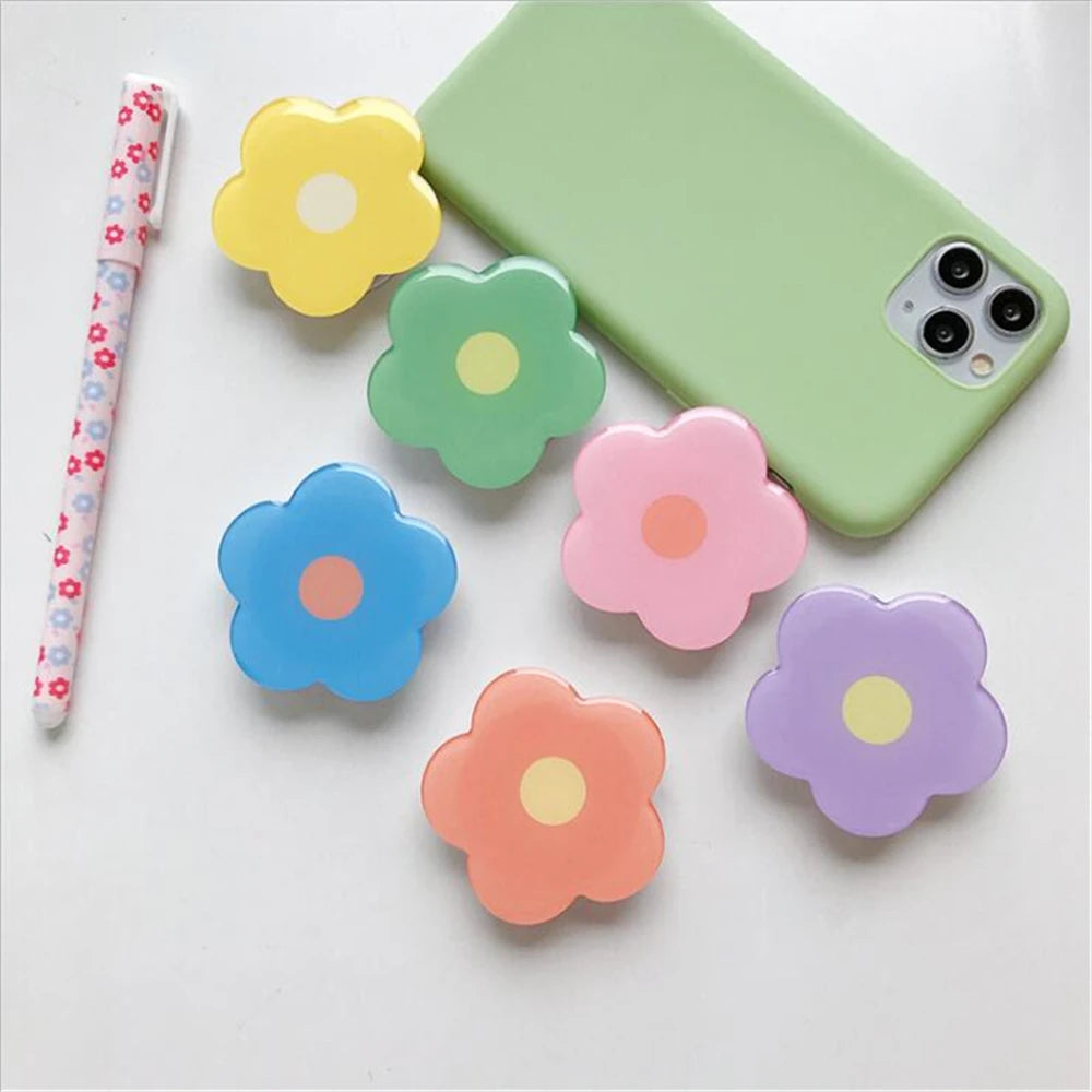 Ins Cute Flowers Foldable Mobile Phone Stand Holder Finger Ring Grip Bracket