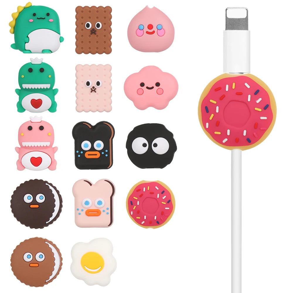 Cable Bite Cute Cartoon Cable Protector Wire Winder Data Line Cord for USB Charging Protective Cover Winder Organizer