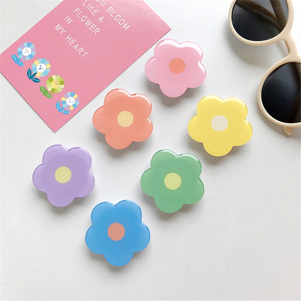 Ins Cute Flowers Foldable Mobile Phone Stand Holder Finger Ring Grip Bracket