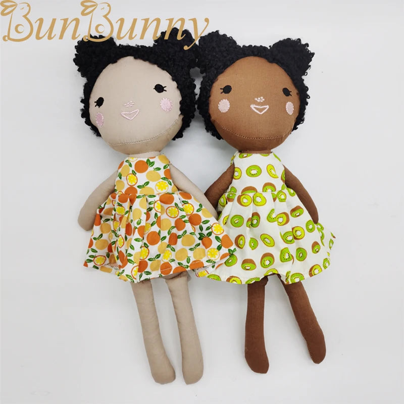 Diversity Toy Brown Girl Cloth Doll Handmade Multiracial Diverse Doll African Girl Rag Doll Baby Girl Sitch Soft Toys