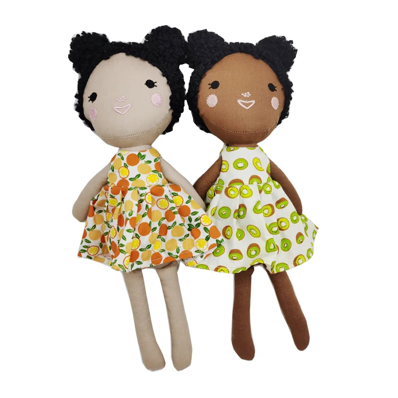 Diversity Toy Brown Girl Cloth Doll Handmade Multiracial Diverse Doll African Girl Rag Doll Baby Girl Sitch Soft Toys