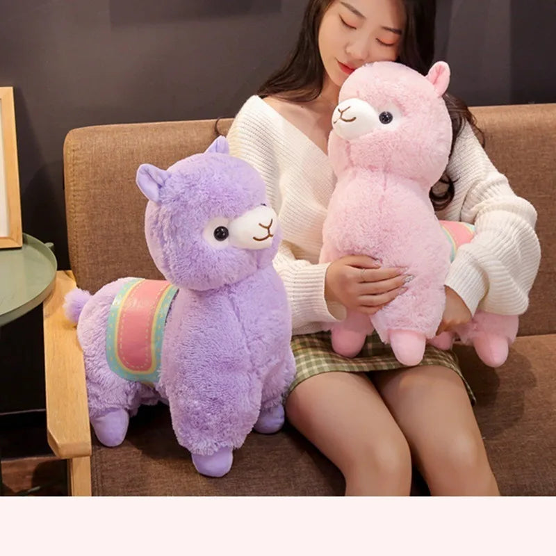 Hot New 1PC 35/50CM Cute Saddle Alpaca Plush Toys Soft Plush Alpacasso Alpaca Dolls Stuffed Animal Toy Children Birthday Gift