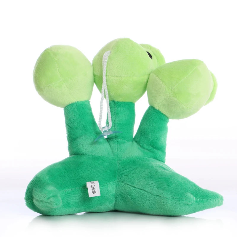 1Pcs 17Cm  Plush Toys PVZ Plants Gatling Peashooter Split Pea Plush Soft Stuffed Toys Gifts for Children Kids