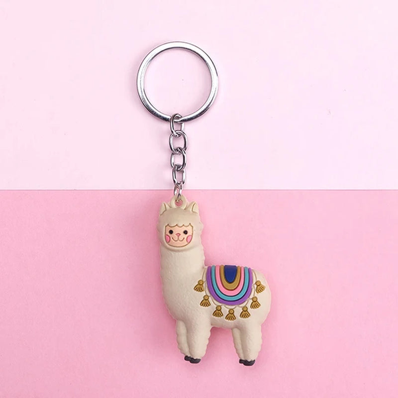 1PC Creative Cartoon Alpaca Keychain Llama Key Chain Women Bag Pendant Accessories Cute Epoxy Alpaca Keychains Trinket Gifts