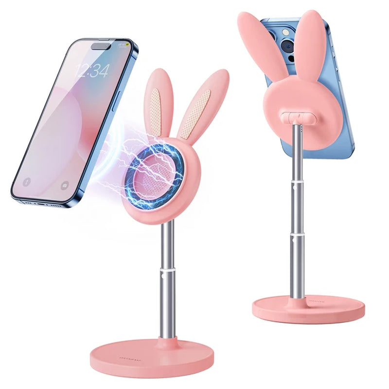 Telescopic Cute Bunny Phone Holder Lovely Rabbit Desktop Laptop Stand Height Angle Adjustable Antislip Tablet Bracket